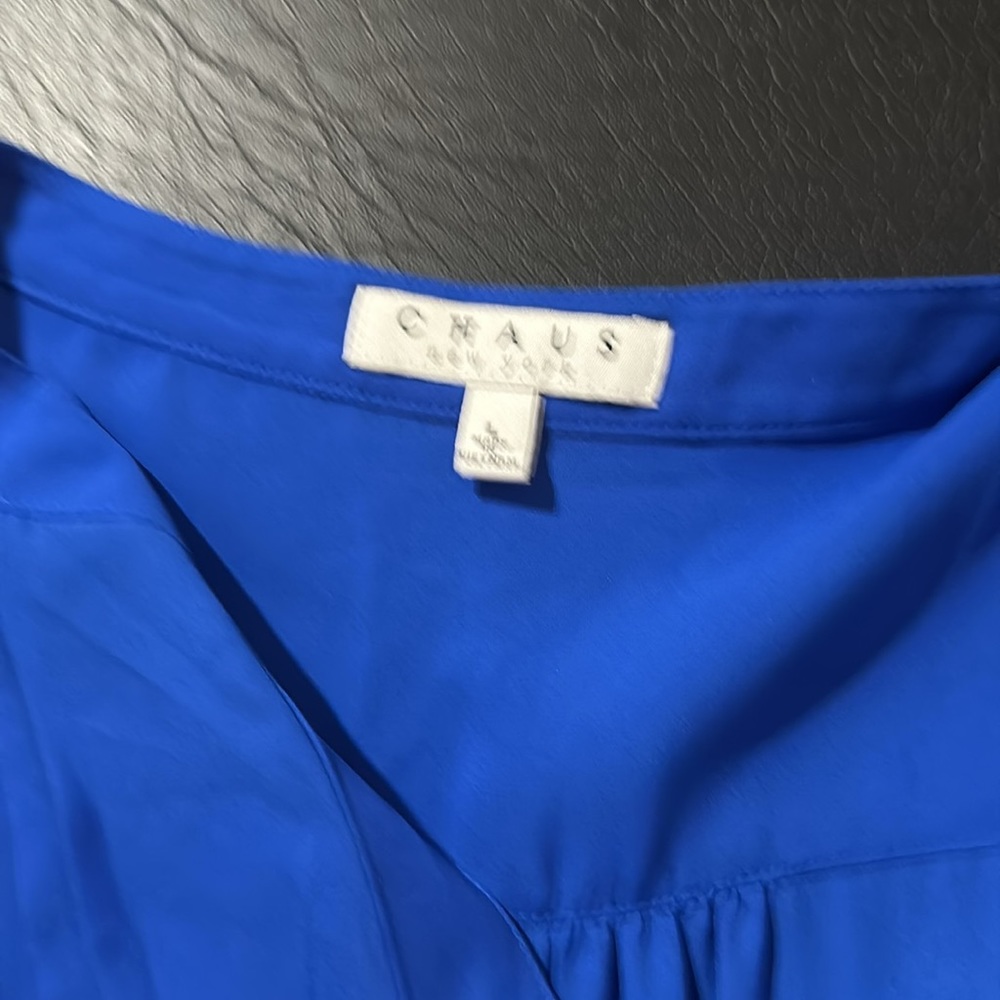 NWT CHAUS Windsor Blue Blouse - Picture 12 of 14